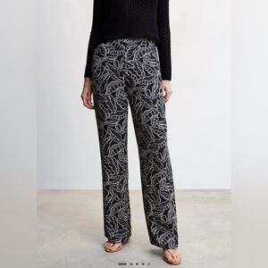 Mango Palazzo Pants in Black and Cream Size Medium